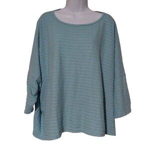 Ex Voto Baby Blue Casual Baggy Comfy Soft Cozy Top OS